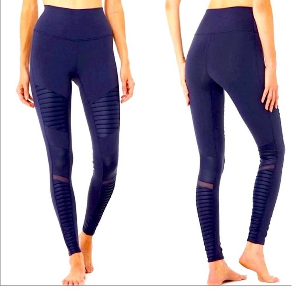 Alo Women's blue Navy High-Waisted motto Leggings - XS